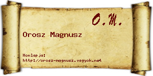 Orosz Magnusz névjegykártya